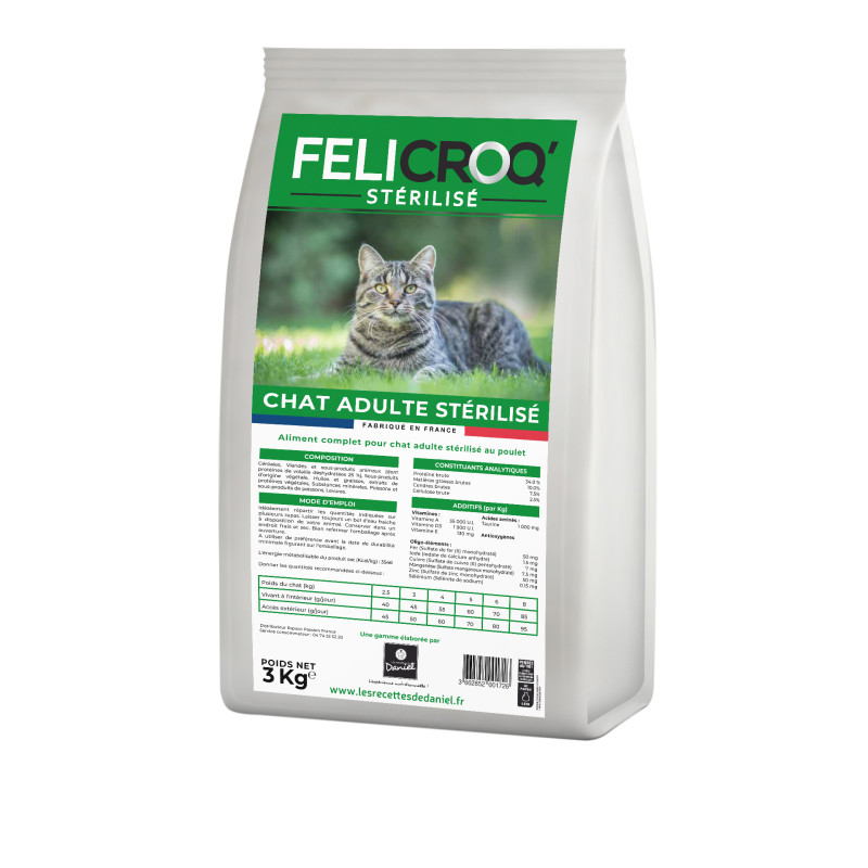 Croquettes pour chat FELICROQ'  - 3kg