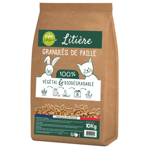 Litière végétale en granulés de paille - 10 Kg