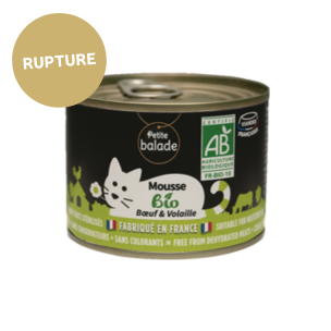 Mousse bio boeuf et volaille 200g - Humide "Petite balade"